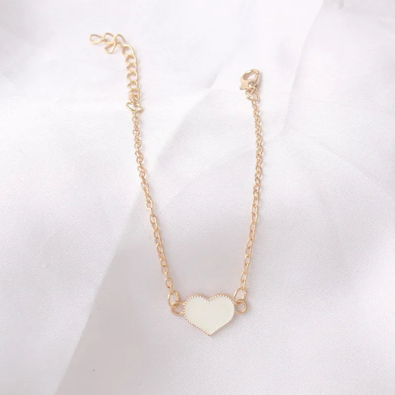 Korean Fashion Bracelets Enamel Heart Bangles for Women Enamel Bracelets Simple Design Hand Decoration Fashion Jewelry