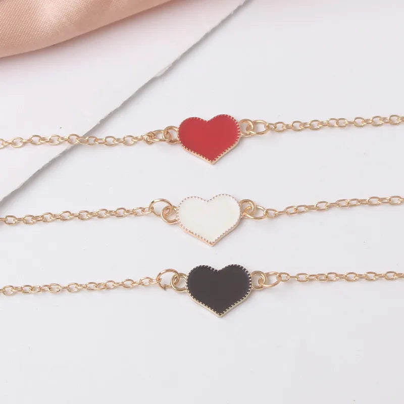 Korean Fashion Bracelets Enamel Heart Bangles for Women Enamel Bracelets Simple Design Hand Decoration Fashion Jewelry