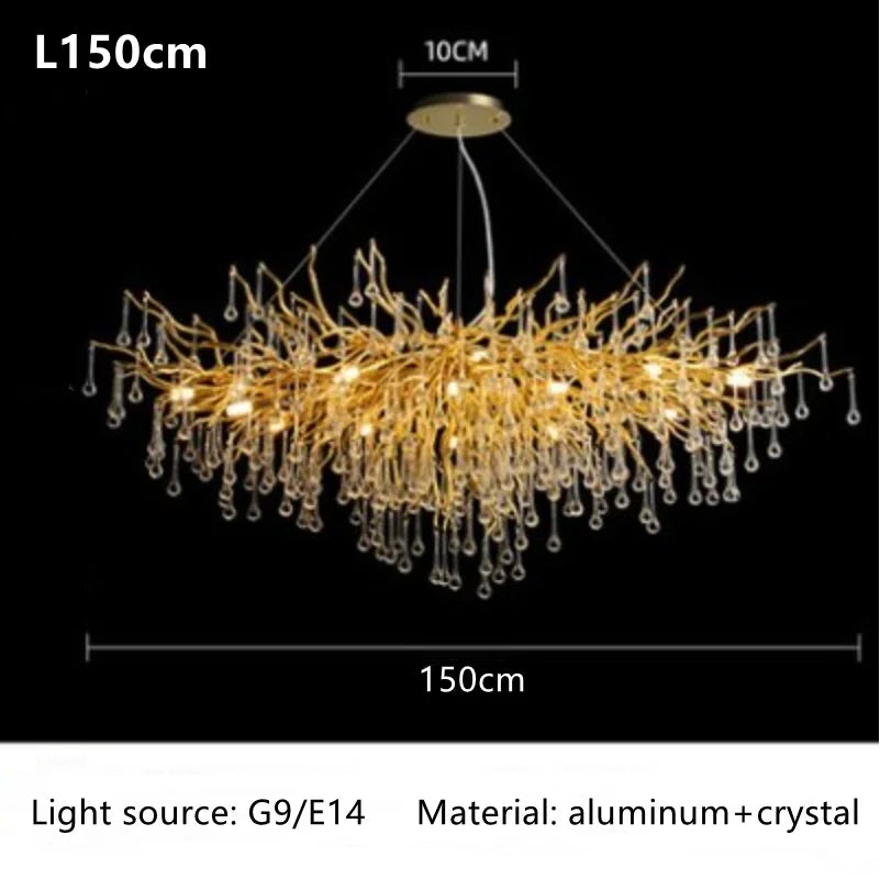Modern Crystal Raindrop Chandelier — Elegant LED Ceiling Pendant Light