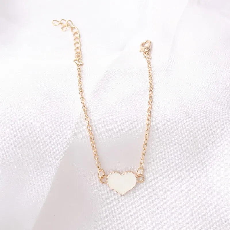 Korean Fashion Bracelets Enamel Heart Bangles for Women Enamel Bracelets Simple Design Hand Decoration Fashion Jewelry