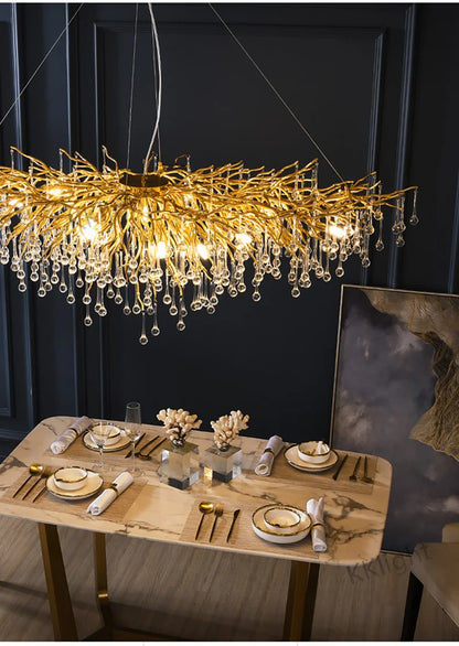 Modern Crystal Raindrop Chandelier — Elegant LED Ceiling Pendant Light